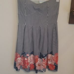 No Boundaries Strip Floral Dress